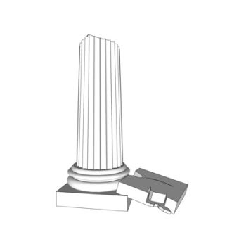 欧式罗马柱su模型