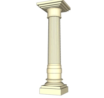 欧式罗马柱su模型