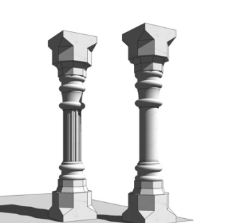 欧式罗马柱su模型