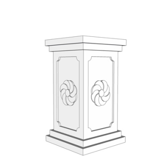 欧式罗马柱su模型