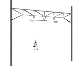 工业风电线杆su模型