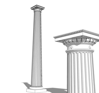 欧式罗马柱su模型
