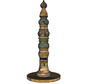 东南亚柱子su模型