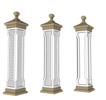 东南亚柱子su模型