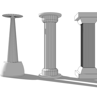 欧式罗马柱su模型
