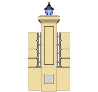 简欧罗马柱su模型