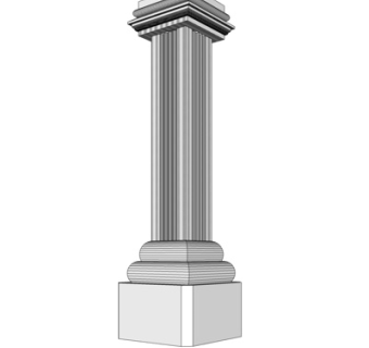 简欧罗马柱su模型