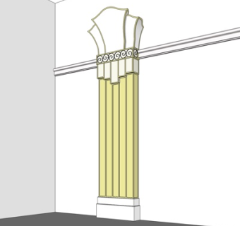 简欧罗马柱su模型