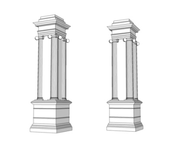 欧式罗马柱su模型