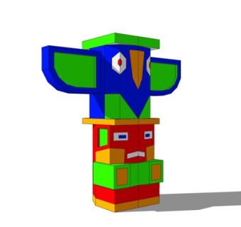 欧式图腾柱子su模型