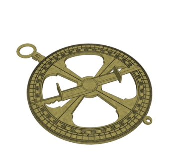 现代黄铜罗盘su模型