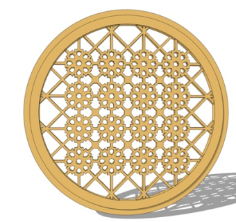 简欧镂空雕花su模型