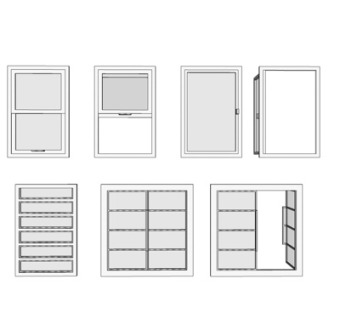 现代窗户su模型