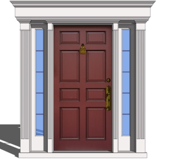 简欧大门门头su模型