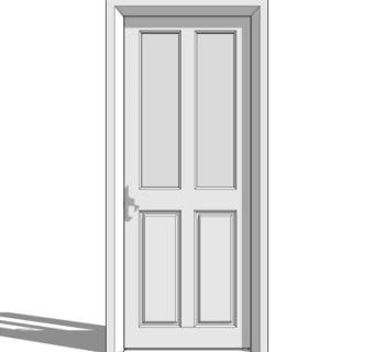 简欧房门su模型