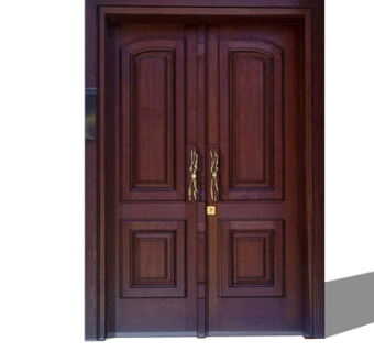 美式实木双开门su模型