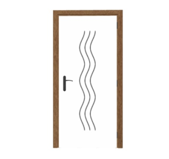 现代实木单开门su模型