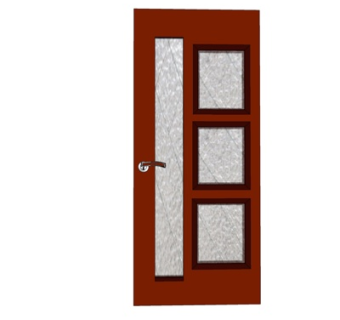 现代实木单开门su模型