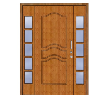 现代实木平开门su模型