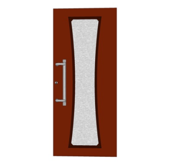 现代实木单开门su模型