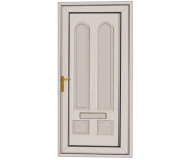 现代实木房门su模型