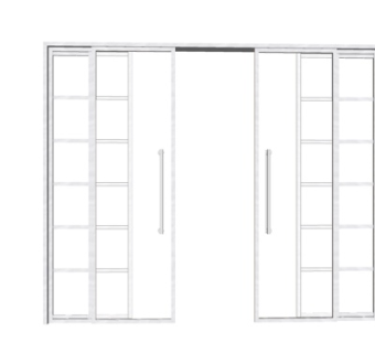 现代实木推拉门su模型