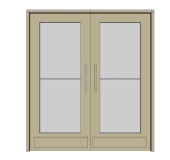 现代实木双开门su模型