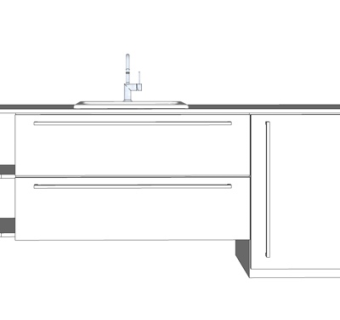 现代实木洗手台su模型