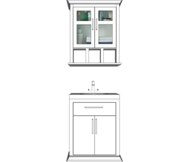 现代浴室柜洗手台su模型