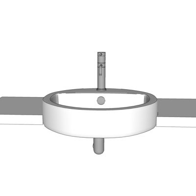 现代陶瓷洗手盆su模型