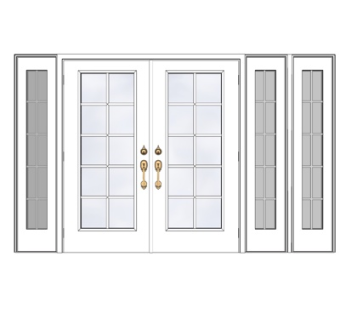 简欧玻璃推拉门su模型