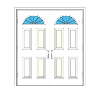 现代实木双开门su模型