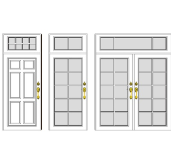 简欧单开门双开门su模型