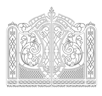 欧式铁艺庭院大门su模型