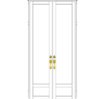 简欧实木双开门su模型
