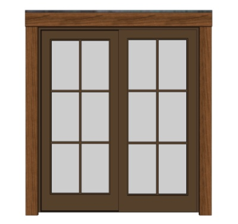 现代实木双开门su模型