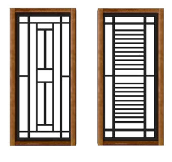 现代铁艺单开门su模型