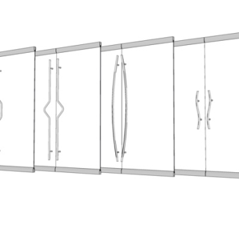 现代实木双开门su模型