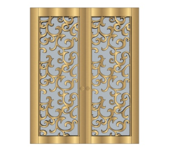 欧式金属推拉窗su模型