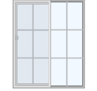 现代玻璃推拉窗su模型