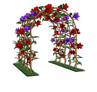 现代花门su模型