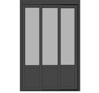 现代实木推拉门su模型