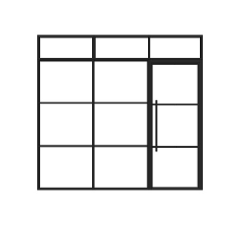 现代玻璃推拉门su模型