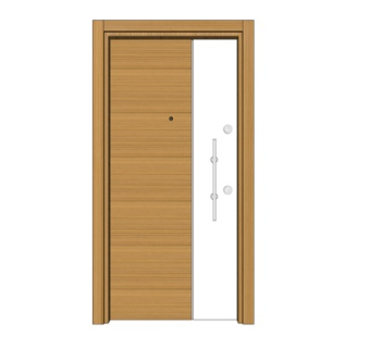 现代实木单开门su模型