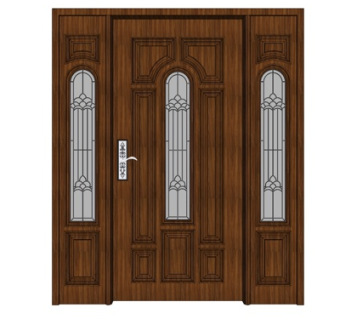 欧式实木平开门su模型