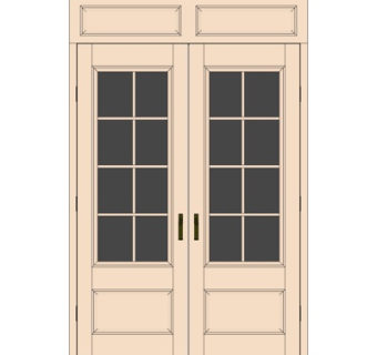 现代玻璃双开门su模型