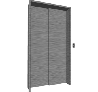 现代实木电梯门su模型