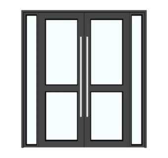 现代玻璃推拉门su模型