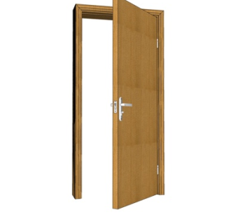 现代实木单开门su模型