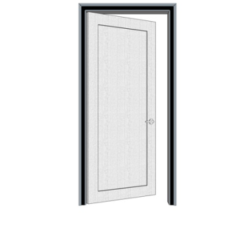 现代实木单开门su模型